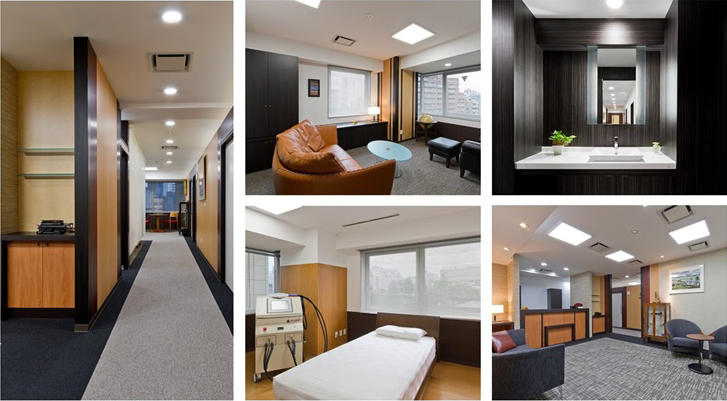 東京キャンサークリニックの院内を紹介する写真コラージュ画像